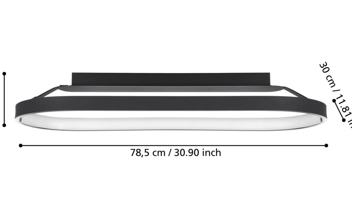 Plafonder-Eglo Codriales Plafond 79cm LED 3000K 27W Svart