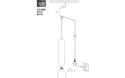 Fönsterlampor < Aneta Column Fönsterlampa 35cm Tenn