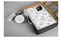 230V Led Spotlights < Hidealite Comfort G4 Quick ISO Tilt 6-Pack Vit Dim to Warm 7,5W IP44