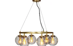 Stora Taklampor Ø50-69 Cm < Dyberg Larsen Como Takkrona 65cm 6 Kupoler Mässing/Rök