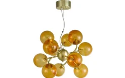 Stora Taklampor Ø50-69 Cm-Oriva Como Taklampa 50cm Mässing/Amber