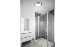 Badrumslampor Tak < Trio Lighting Condus H2O Plafond E27 borstad stål IP44