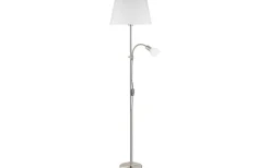 Golvläslampor-Eglo Conesa Golvlampa 170cm Nickel/Vit