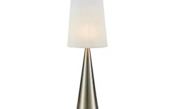 Vardagsrum|Bordslampor-Markslojd Conus Bordslampa 64cm Satin Nickel/Offwhite