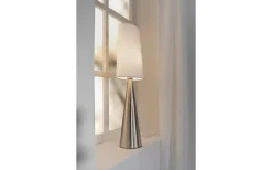Vardagsrum|Bordslampor-Markslojd Conus Bordslampa 64cm Satin Nickel/Offwhite