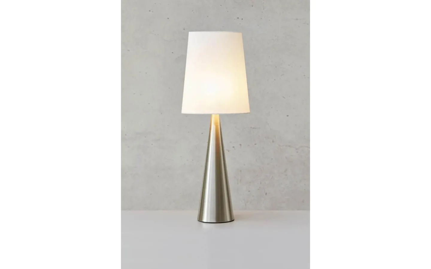 Vardagsrum|Bordslampor-Markslojd Conus Bordslampa 64cm Satin Nickel/Offwhite