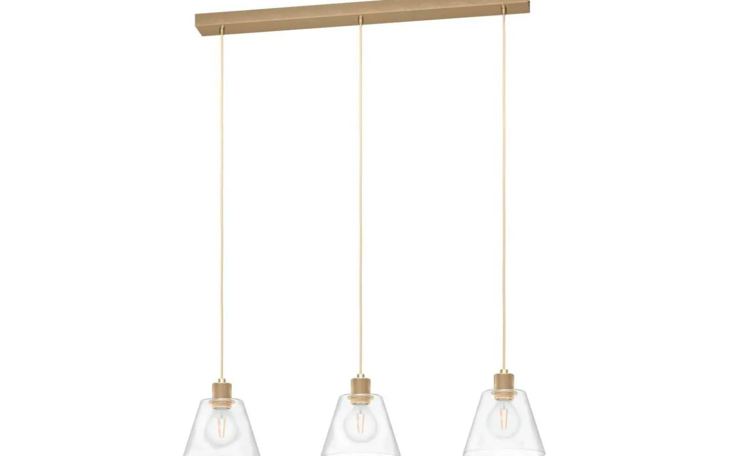 Kök & Matplats|Avlånga Taklampor < Eglo Copley Taklampa 90cm 3L Guld