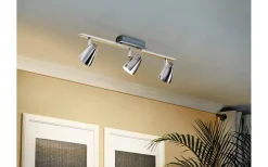 Avlånga Takspotlights|Takspot Med 3 Lampor-Eglo Corbera Takspotlight 59cm GU10 LED 3000K 3x2,8W Krom