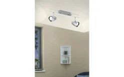Avlånga Takspotlights|Takspot Med 2 Lampor < Eglo Corbera Takspotlight 39cm GU10 LED 3000K 2x2,8W Krom