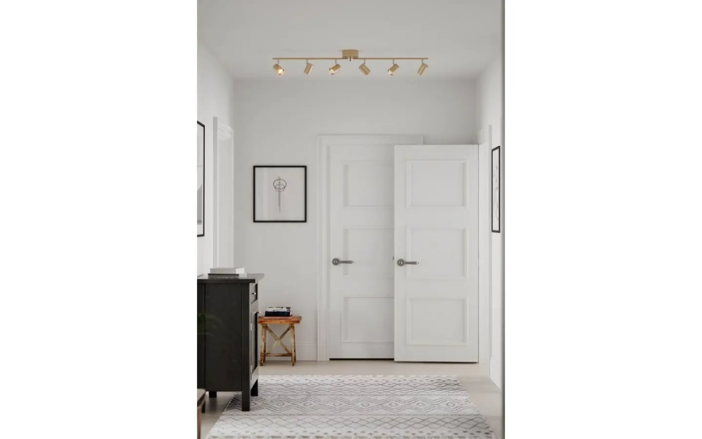 Avlånga Takspotlights|Takspot Med Minst 4 Lampor-By Rydens Correct Takspotlight 124cm 6xGU10 Guld