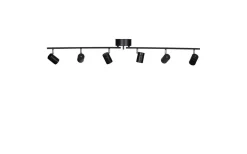 Avlånga Takspotlights|Takspot Med Minst 4 Lampor-By Rydens Correct Takspotlight 124cm 6xGU10 Svart