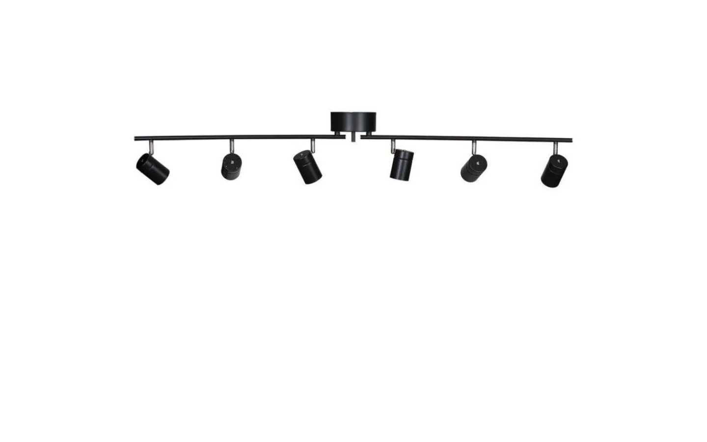 Avlånga Takspotlights|Takspot Med Minst 4 Lampor-By Rydens Correct Takspotlight 124cm 6xGU10 Svart