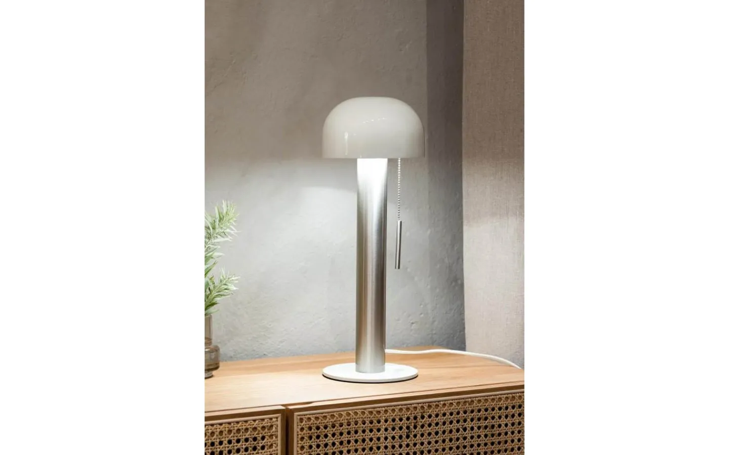 Bordslampor < Markslojd Costa Bordslampa 46cm Satin Nickel/Vit