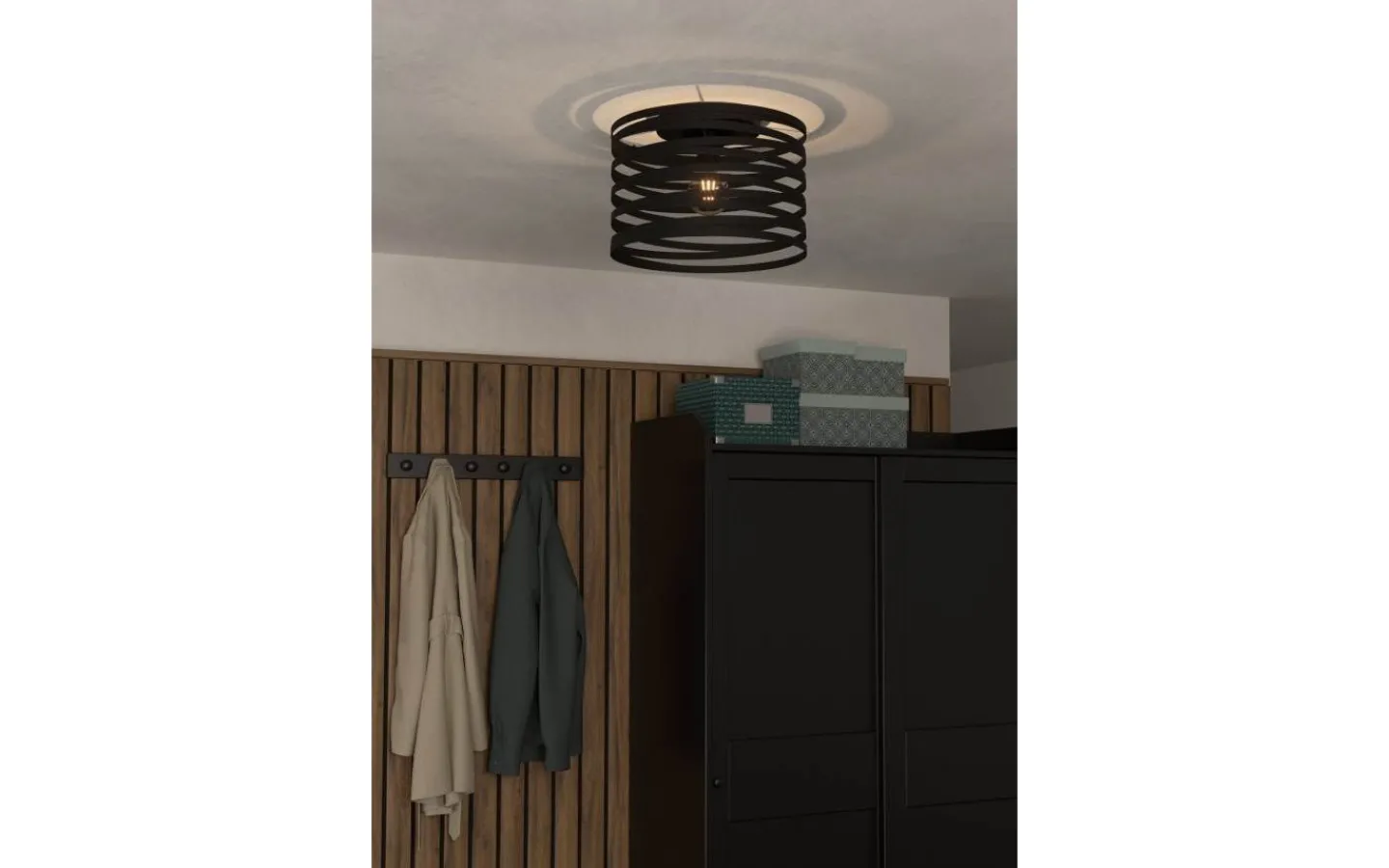 Plafonder < Eglo Cremella Plafond 37cm Svart