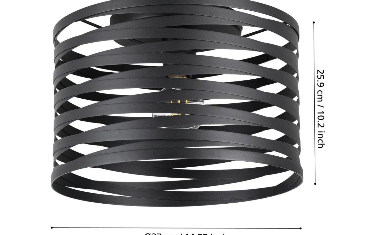Plafonder < Eglo Cremella Plafond 37cm Svart