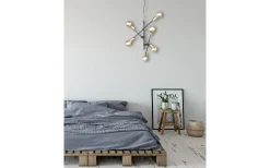 Stora Taklampor Ø50-69 Cm-Trio Lighting Cross Taklampa 6xE27 matt svart/guld