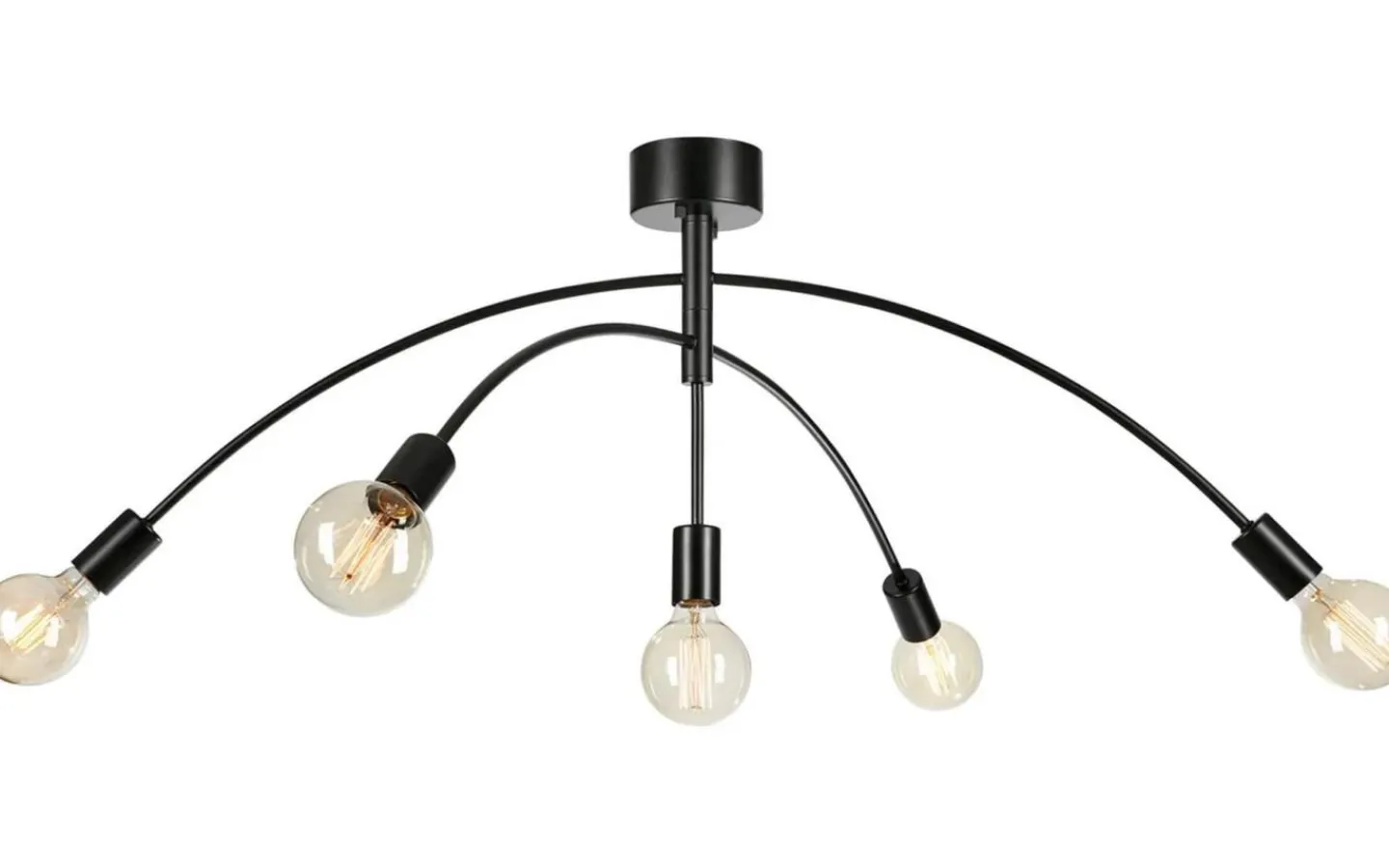 Hall & Trappa|Plafonder < Markslojd Crux Plafond 107cm 5L Svart