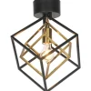 Hall & Trappa|Plafonder < Aneta Cubes Plafond 33cm Svart/Matt Mässing