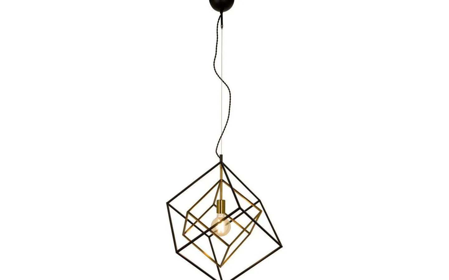 Kök & Matplats|Vardagsrum-Aneta Cubes Taklampa 54cm Svart/Mässing