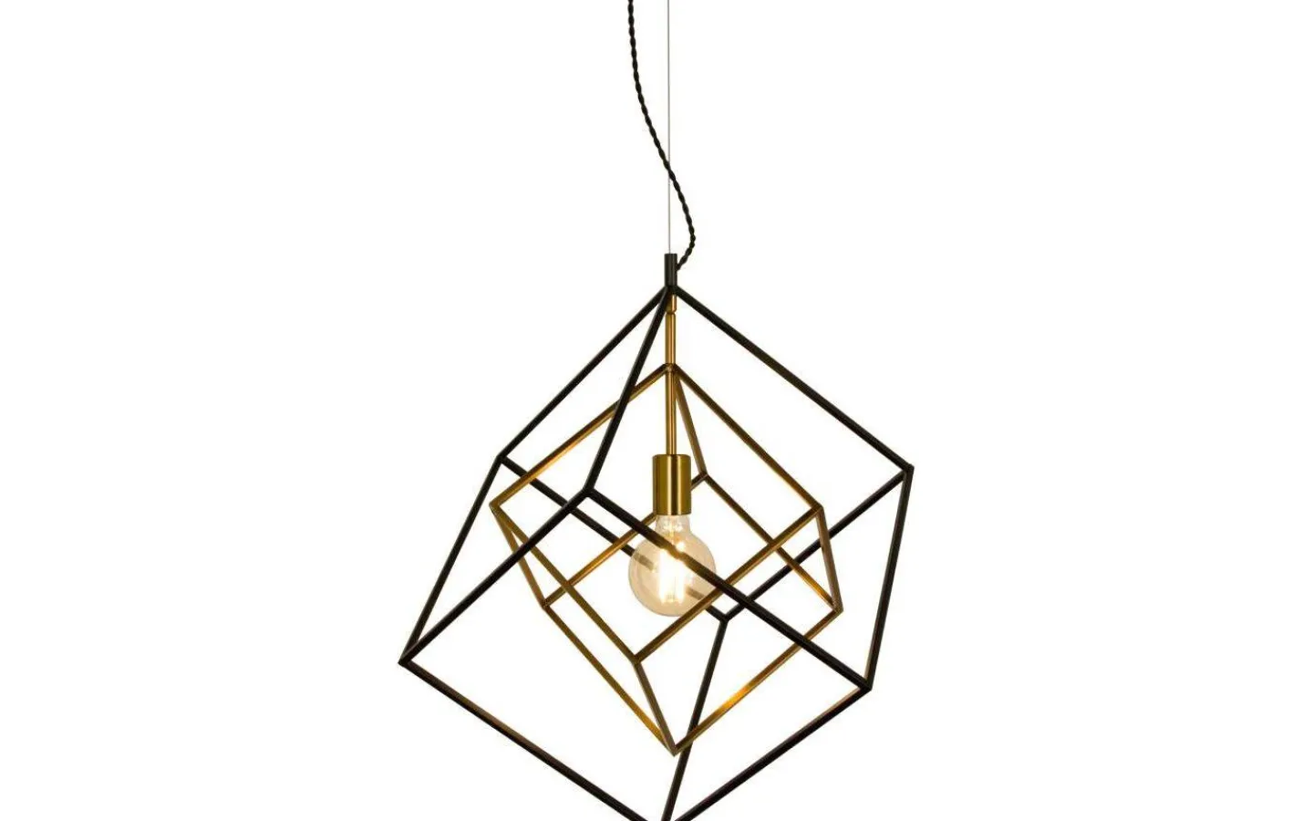 Kök & Matplats|Vardagsrum-Aneta Cubes Taklampa 54cm Svart/Mässing