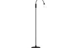 Golvläslampor-Herstal Cut Enkel Golvlampa 140cm Svart/Opalglas