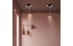 Runda Takspotlights|Takspot Med 3 Lampor-Herstal Cut Takspotlight 31,5cm Svart/Opalglas