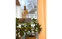 Kök & Matplats|Fönsterlampor < Aneta Cylinder Fönsterlampa 9cm Mässing/Amber