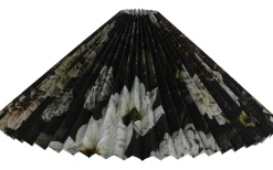 Plisserade Lampskärmar|Mönstrade Lampskärmar-Hallbergs Dahlia Noir Lampskärm Ø50cm Svart