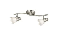 Avlånga Takspotlights|Takspot Med 2 Lampor-Eglo Dakar Takspotlight 37cm Nickel
