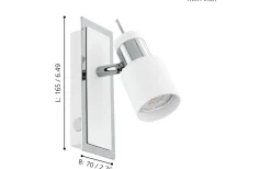 Läslampor-Eglo Davida Vägglampa LED 3000K 4,6W Krom/Vit