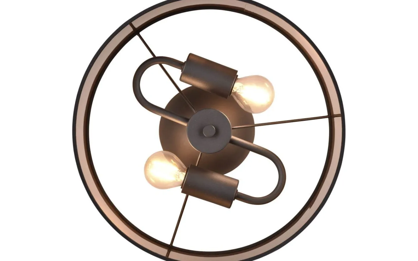 Plafonder < Reality Davos Plafond 30cm 2xE14 matt svart/grå