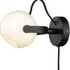 Läslampor-Halo Design DC Vägglampa Opal/Svart Ek