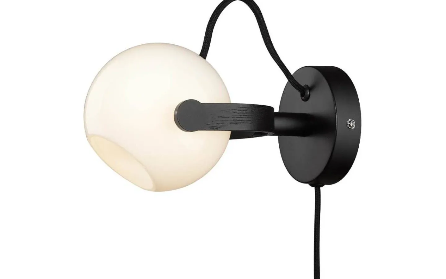 Läslampor-Halo Design DC Vägglampa Opal/Svart Ek