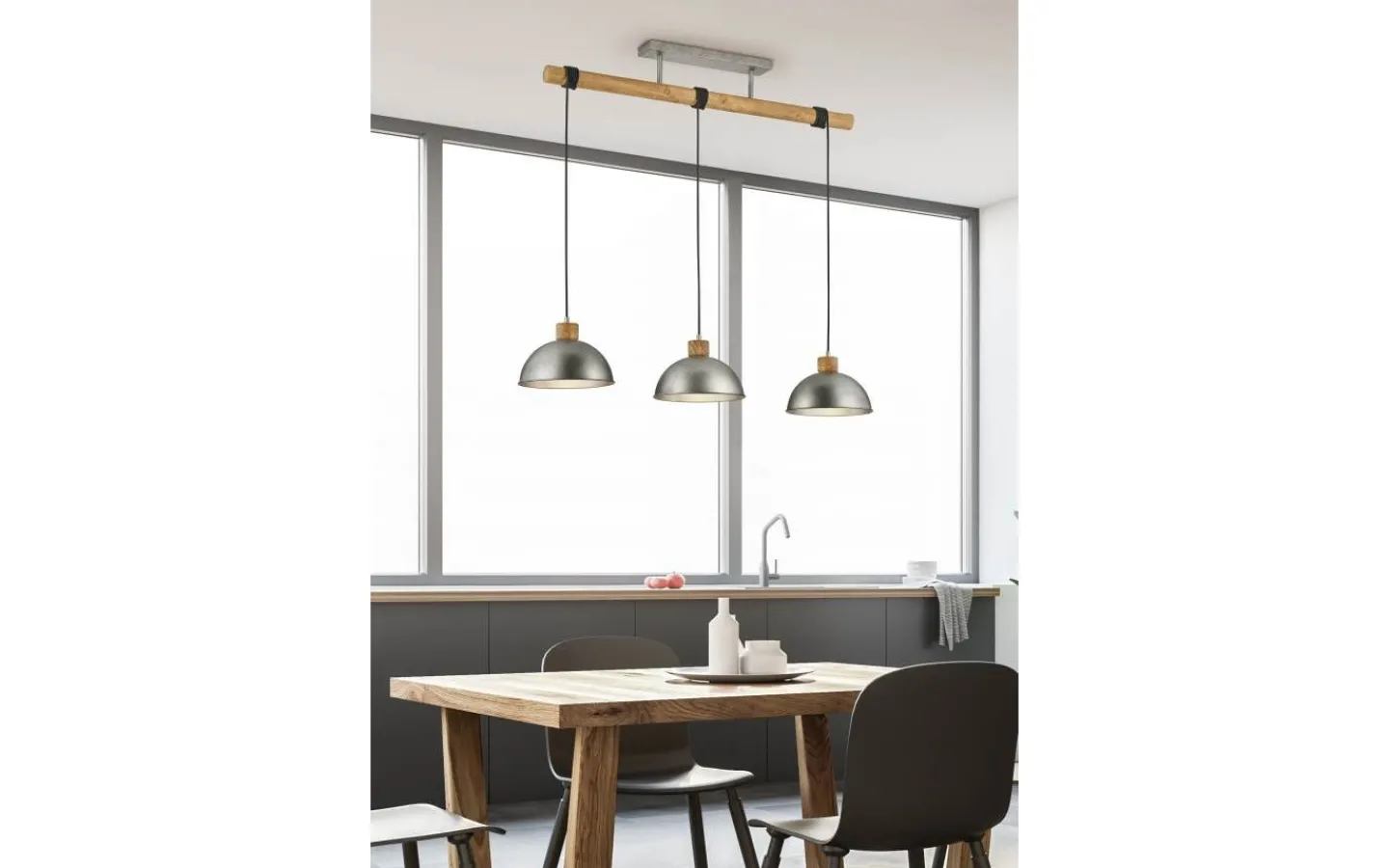 Avlånga Taklampor < Trio Lighting Delhi Takpendel 3-delad E27 antik stål