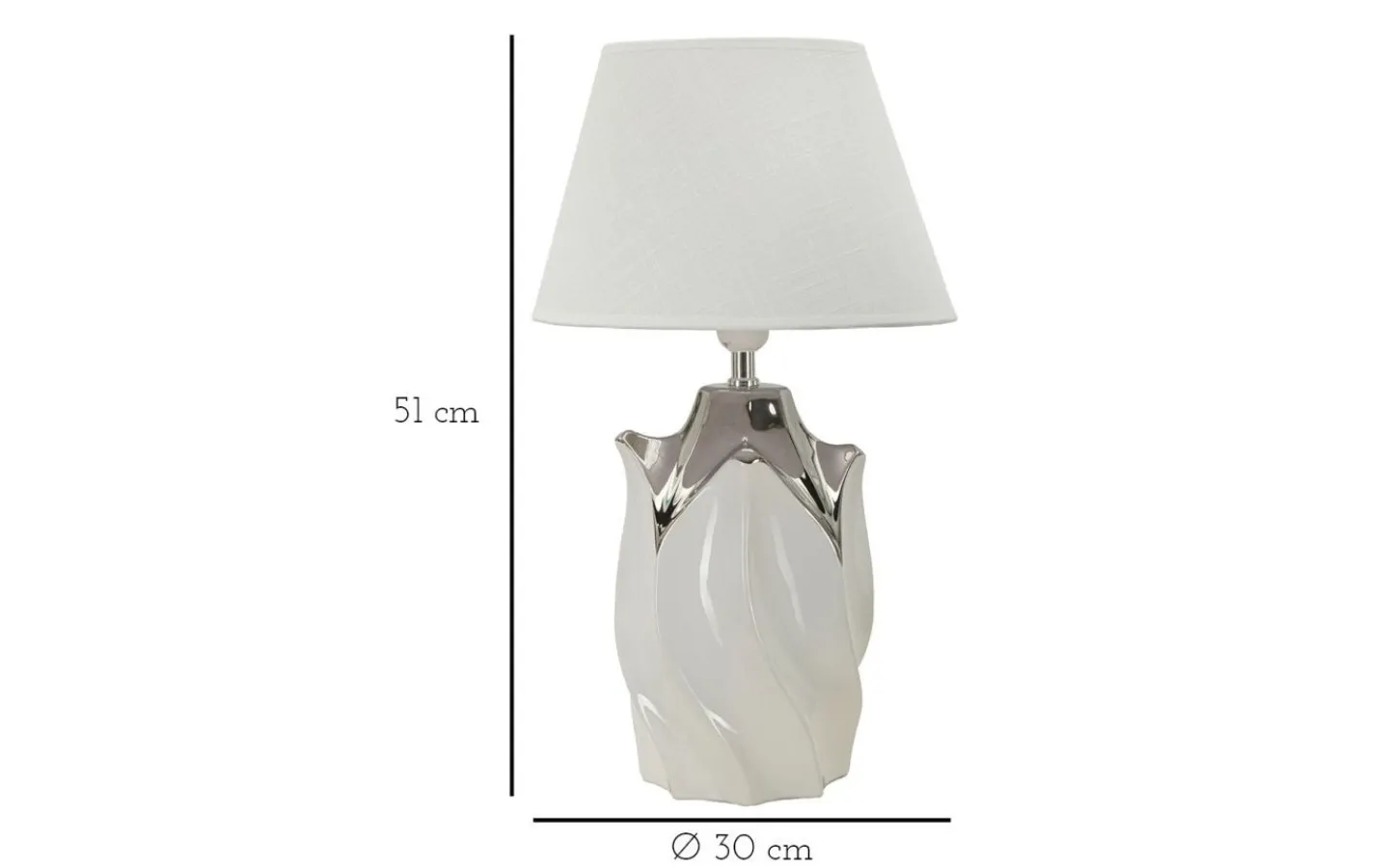 Bordslampor < Mauro Ferretti Delta Bordslampa 51cm Silver/Vit