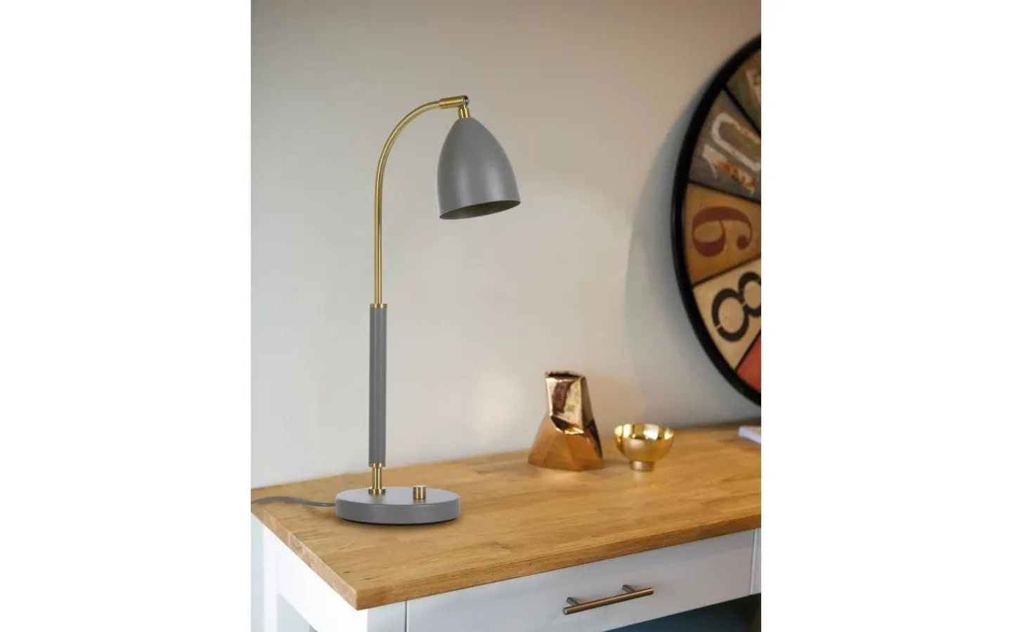 Sovrum|Skrivbordslampor < Belid Deluxe Bordslampa 51cm LED GU5,3 Grå/Mässing