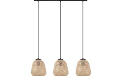 Avlånga Taklampor-Eglo Dembleby Taklampa 90cm 3L Natur/Svart