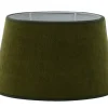 Ovala Lampskärmar-Hallbergs Derby Lampskärm Oval 25cm Olivgrön