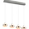 Avlånga Taklampor < Trio Lighting Dios Takpendel LED 4-delad borstad stål