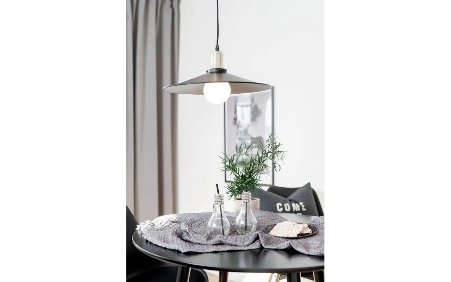Kök & Matplats < Globen Lighting Disc Taklampa 40cm E27 Svart/Borstad Mässing