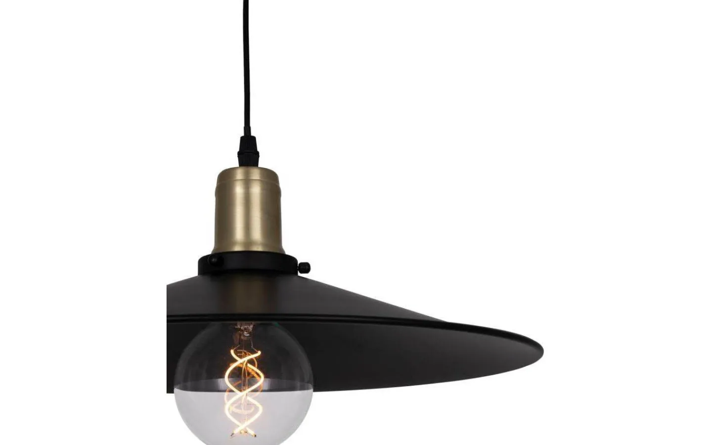 Kök & Matplats < Globen Lighting Disc Taklampa 40cm E27 Svart/Borstad Mässing