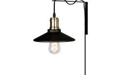 Kök & Matplats|Lampetter < Globen Lighting Disc Vägglampa Svart/Mässing