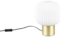 Bordslampor-Trio Lighting Diva Bordslampa E27 matt mässing/vit