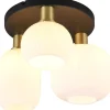 Plafonder < Trio Lighting Diva Plafond 3-delad E27 matt mässing/vit