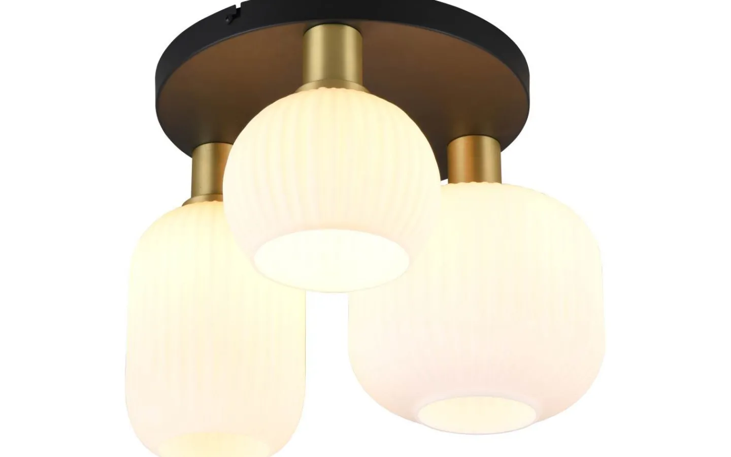 Plafonder < Trio Lighting Diva Plafond 3-delad E27 matt mässing/vit