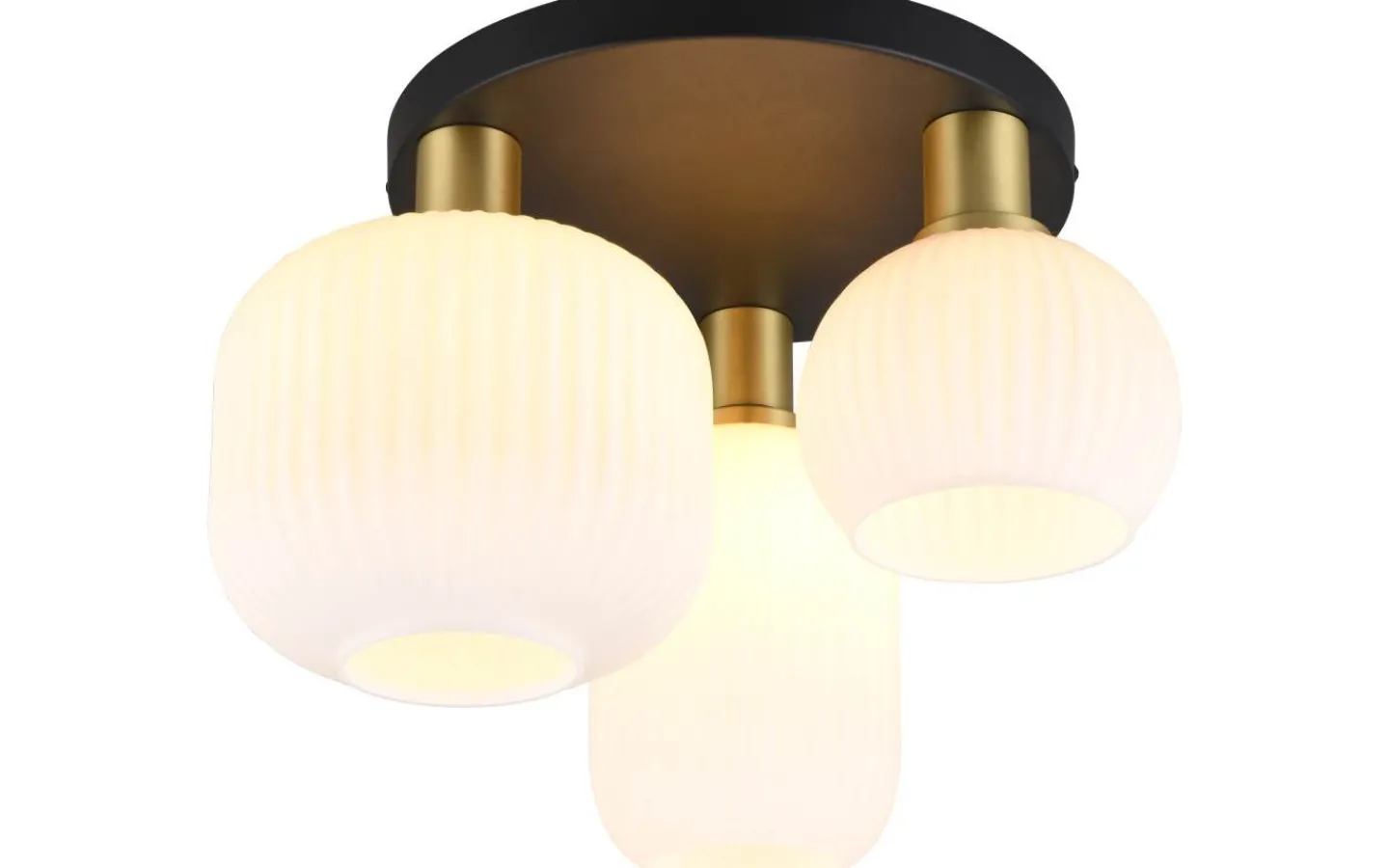 Plafonder < Trio Lighting Diva Plafond 3-delad E27 matt mässing/vit