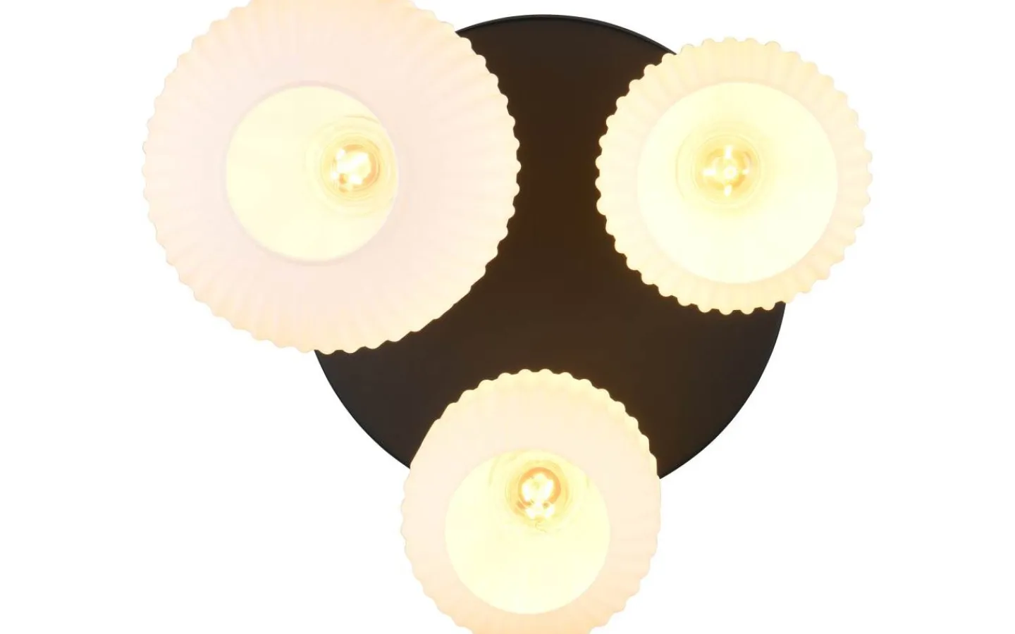 Plafonder < Trio Lighting Diva Plafond 3-delad E27 matt mässing/vit