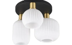 Plafonder < Trio Lighting Diva Plafond 3-delad E27 matt mässing/vit