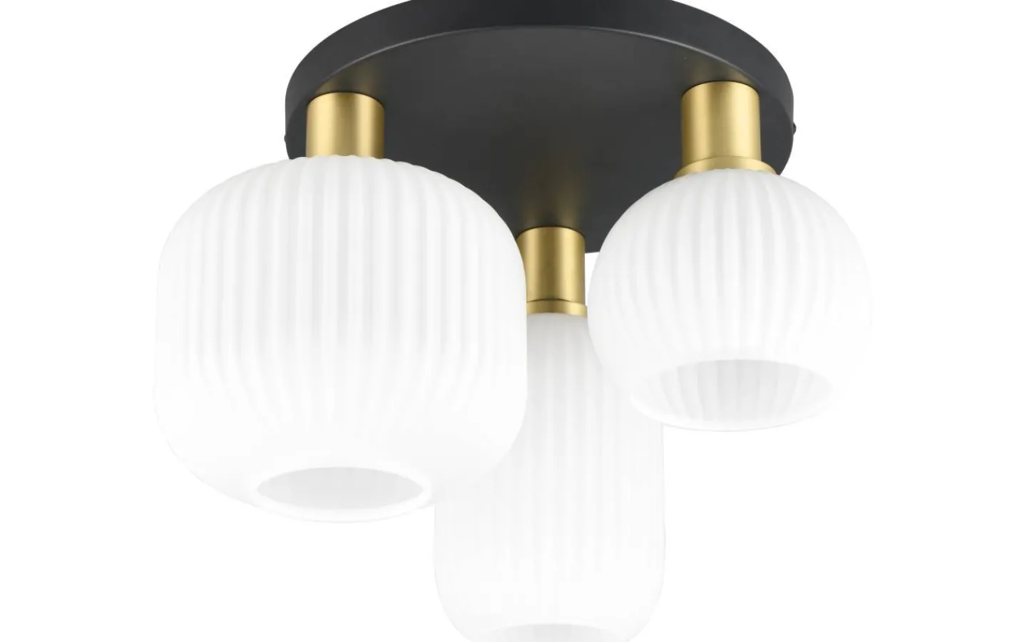 Plafonder < Trio Lighting Diva Plafond 3-delad E27 matt mässing/vit