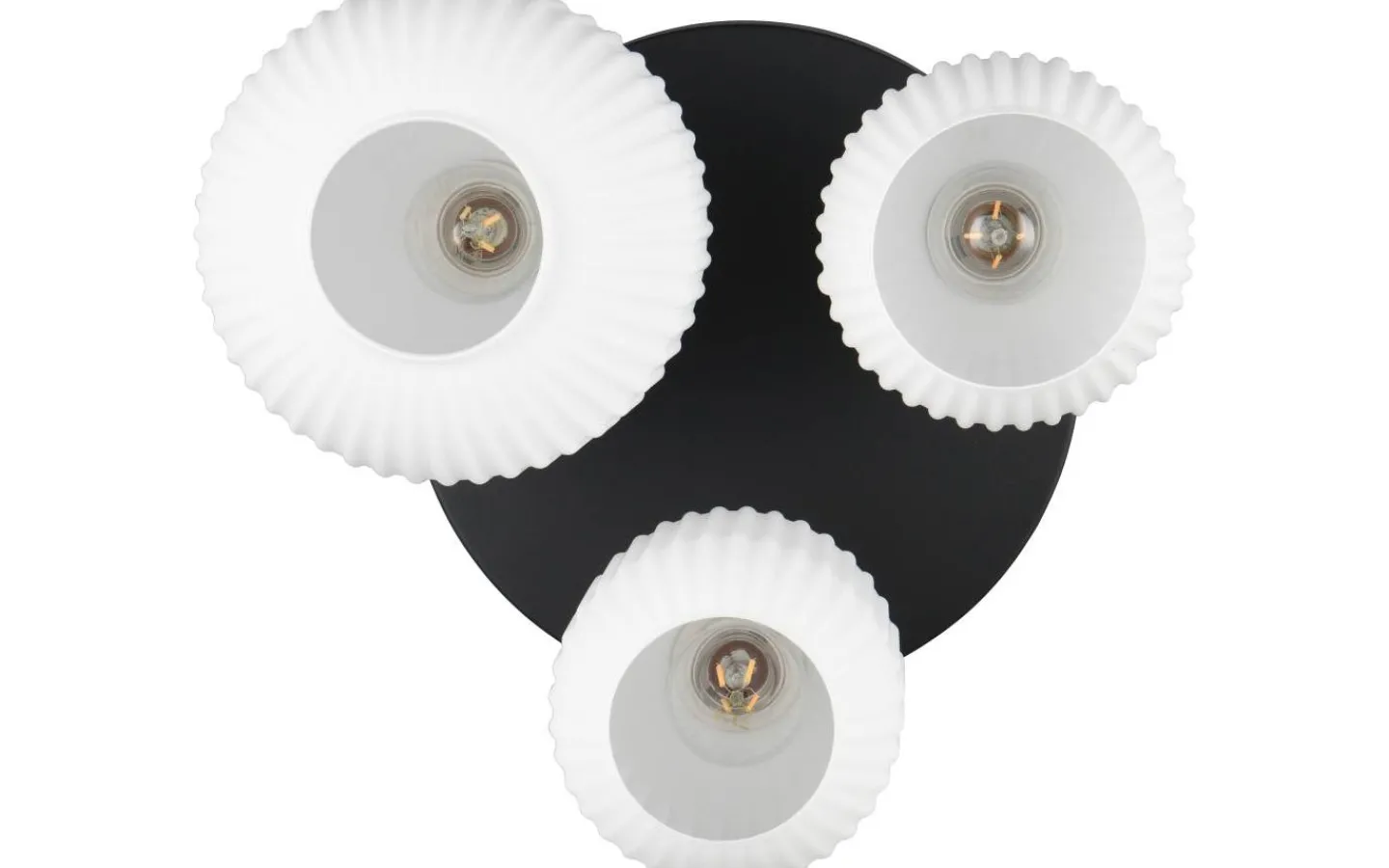 Plafonder < Trio Lighting Diva Plafond 3-delad E27 matt mässing/vit